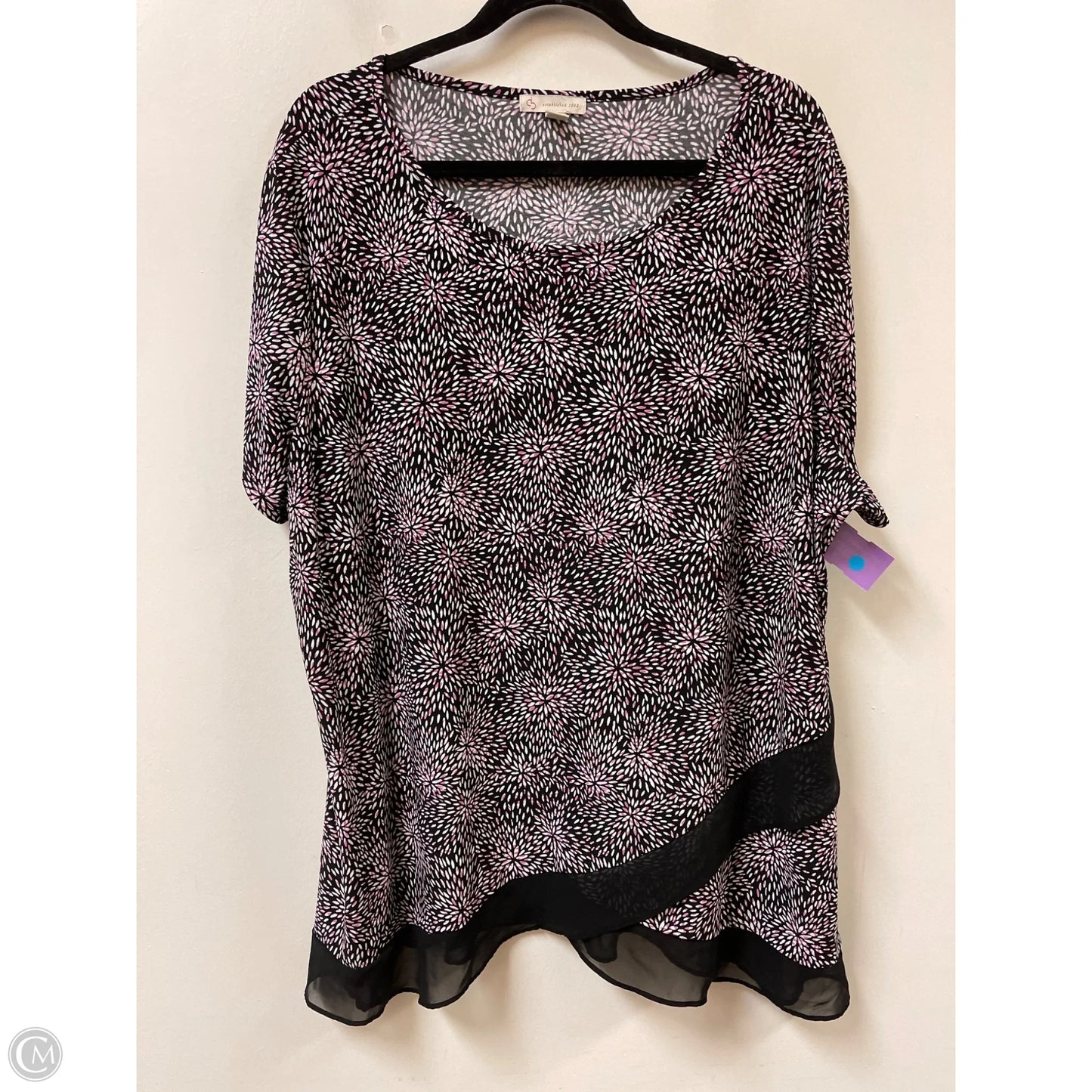 Top Short Sleeve By Dressbarn In Black, Size: 3x