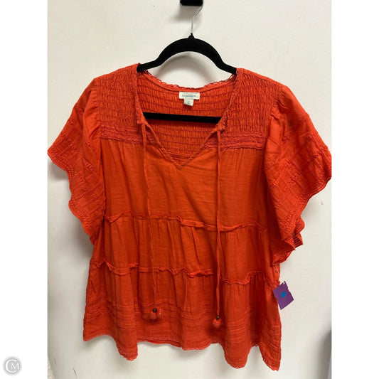 Top Short Sleeve By Sundance In Orange, Size: S