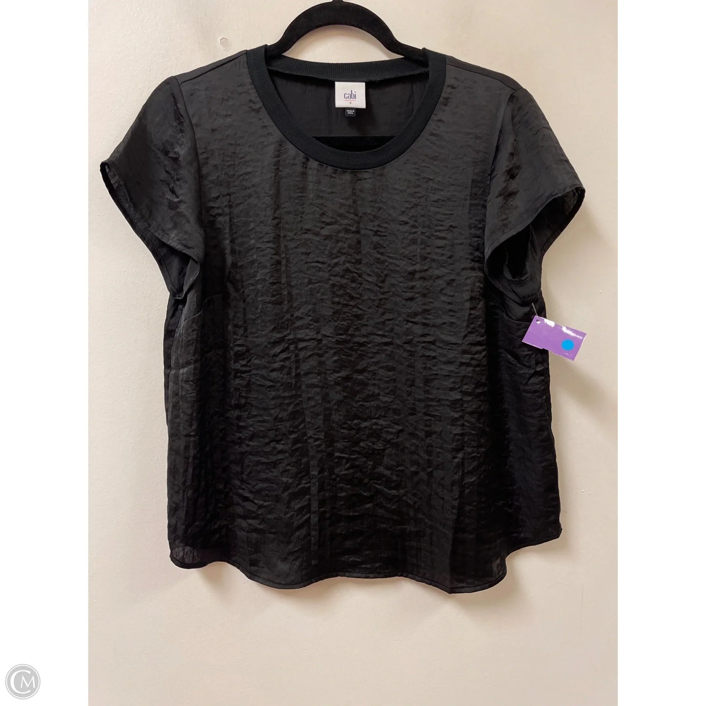 Top Short Sleeve By Cabi In Black, Size: S