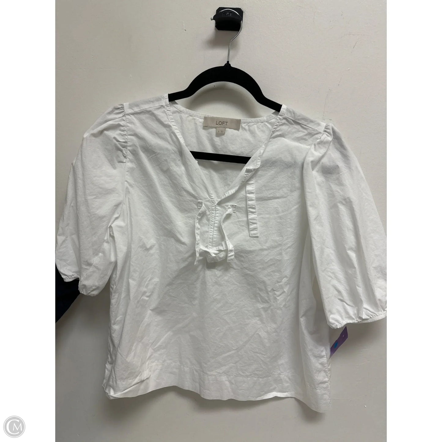 Top Short Sleeve By Loft In White, Size: S