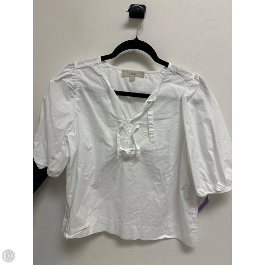 Top Short Sleeve By Loft In White, Size: S