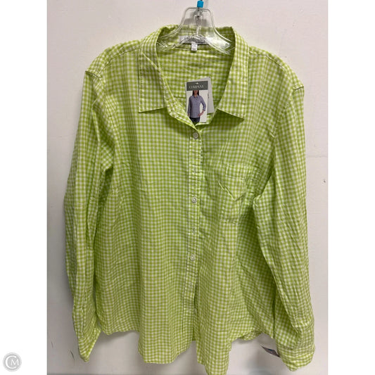 Blouse Long Sleeve By Ellen Tracy In Green, Size: 2x