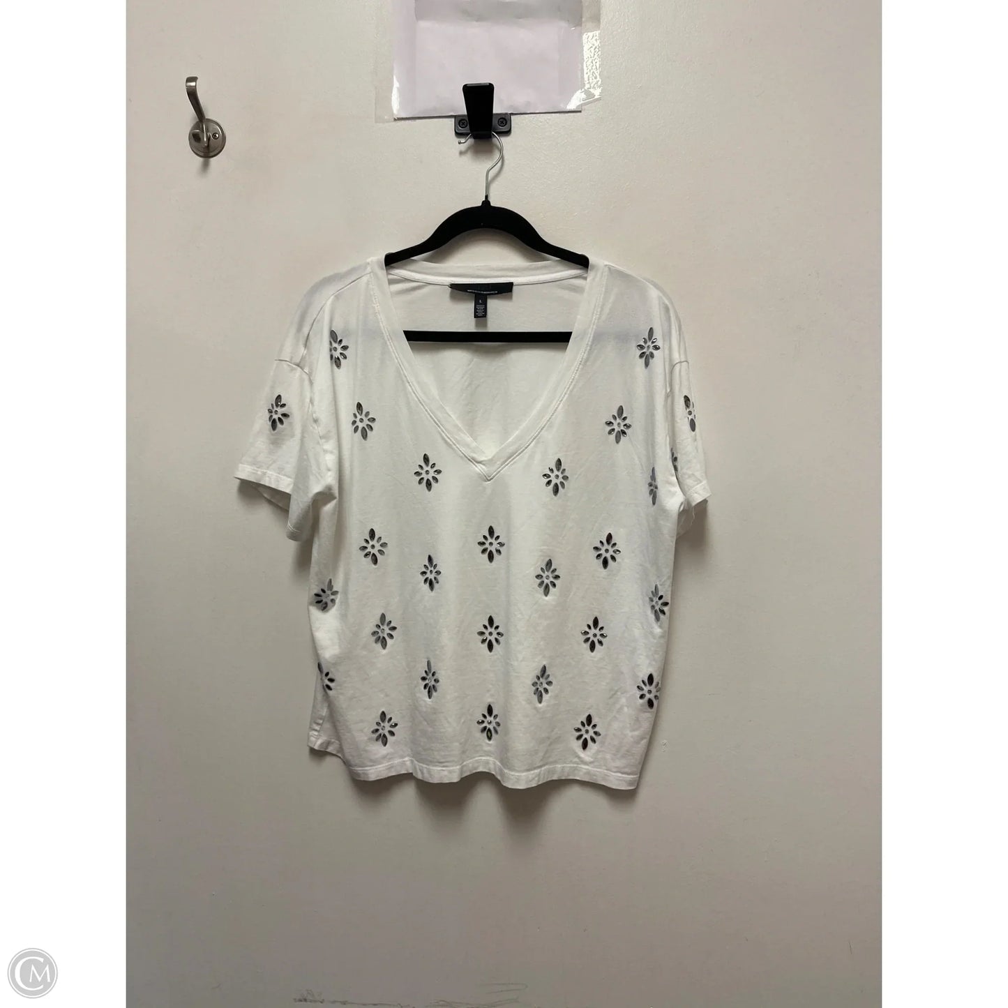 Top Short Sleeve By White House Black Market In White, Size: L