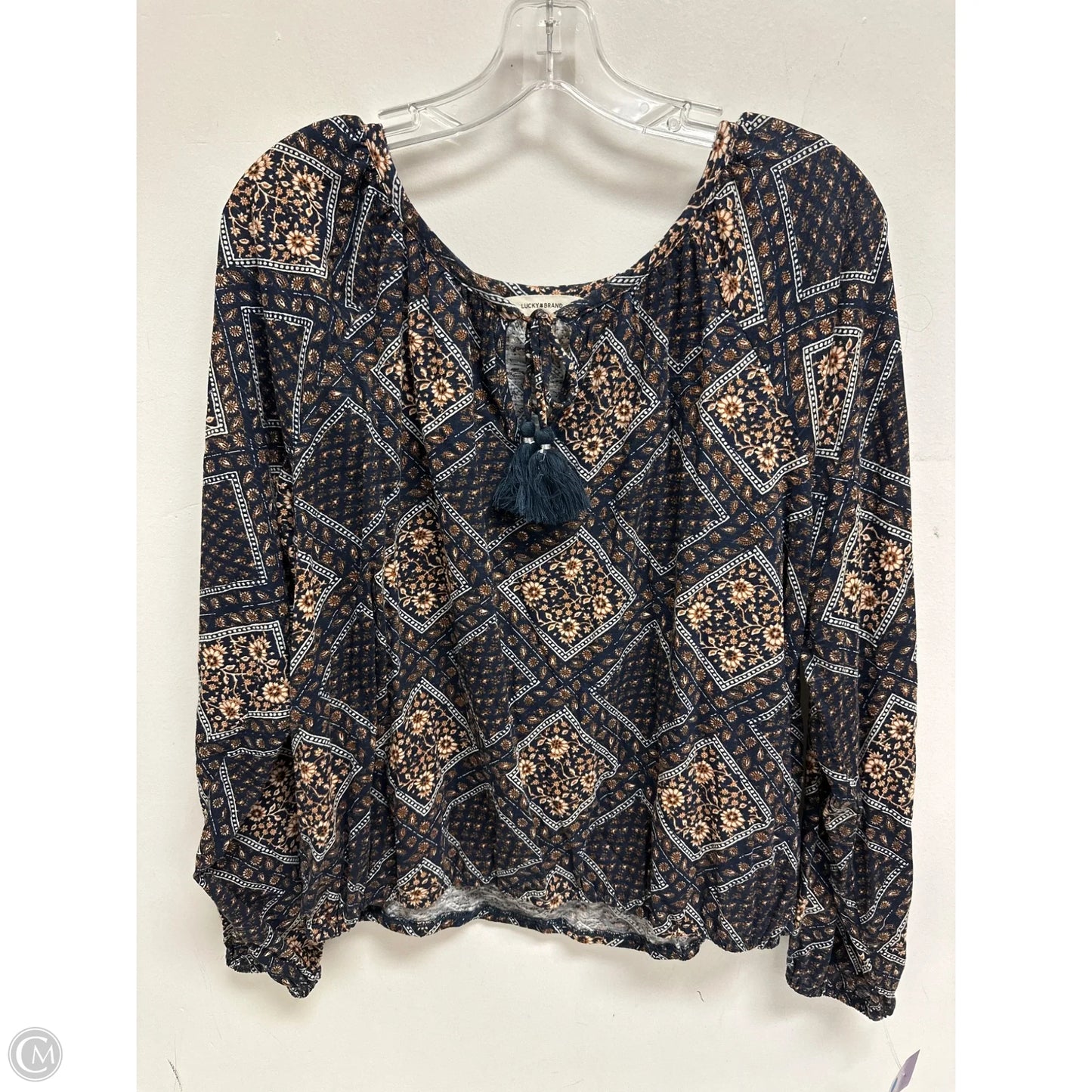 Top Long Sleeve By Lucky Brand In Navy, Size: L