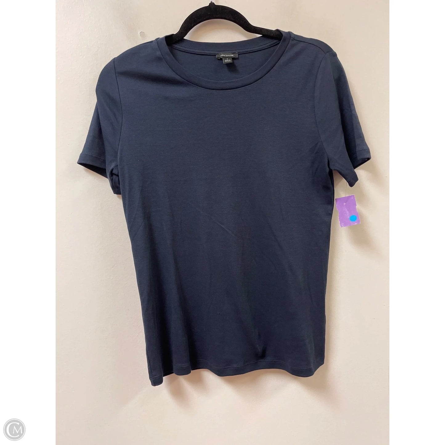 Top Short Sleeve Basic By Ann Taylor In Navy, Size: S