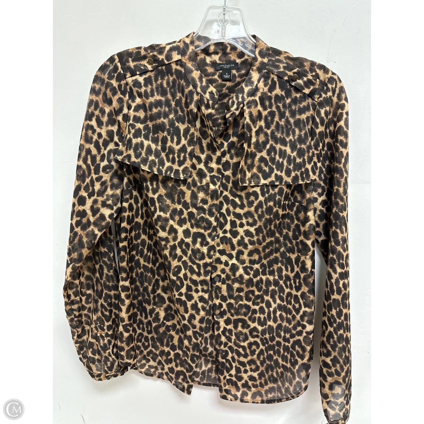 Top Long Sleeve By Ann Taylor In Animal Print, Size: S