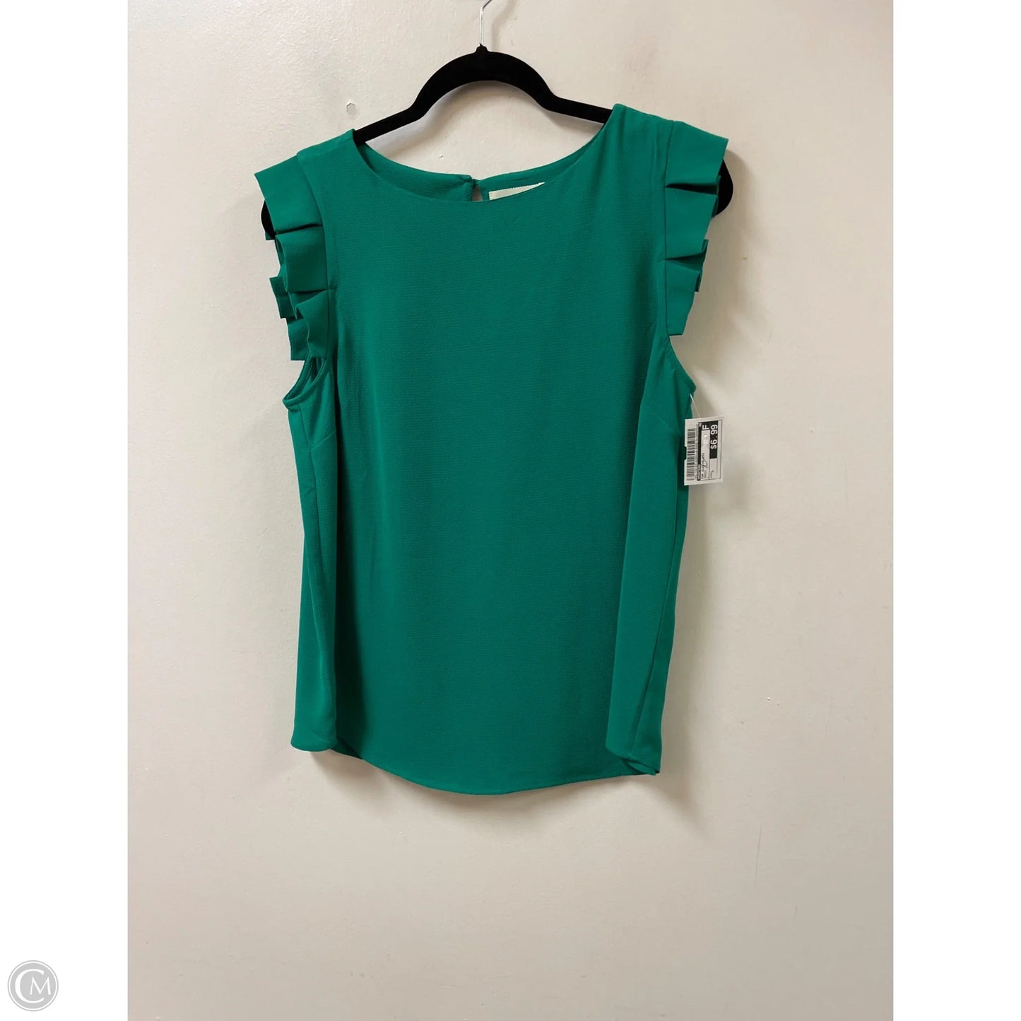 Top Sleeveless By Monteau In Green, Size: L