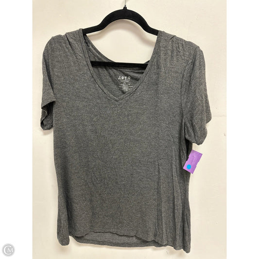 Top Short Sleeve Basic By Apt 9 In Grey, Size: Lp