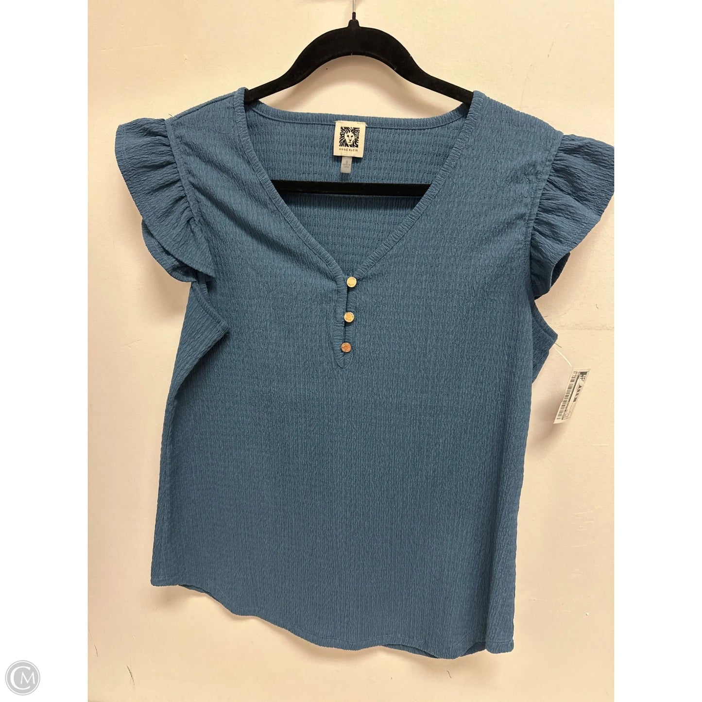 Top Short Sleeve By Anne Klein In Blue, Size: S