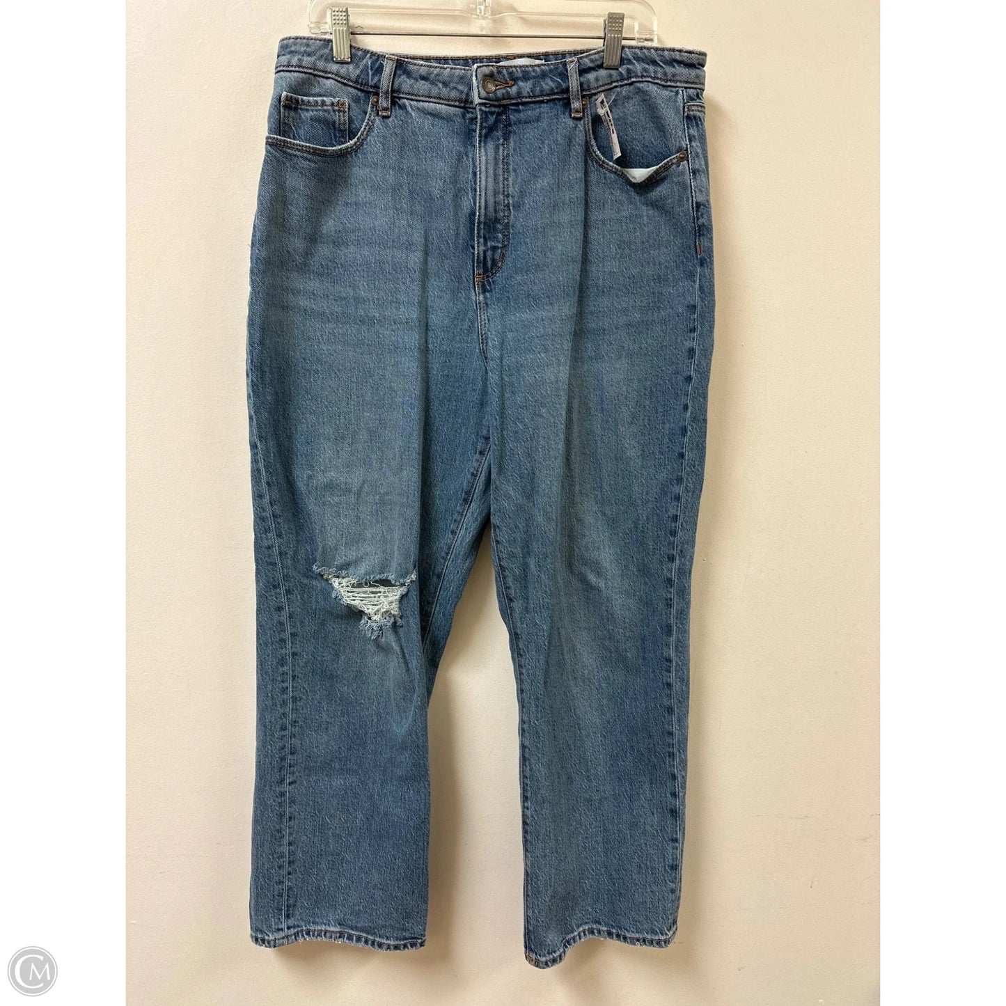 Jeans Boyfriend By Loft In Blue Denim, Size: 14