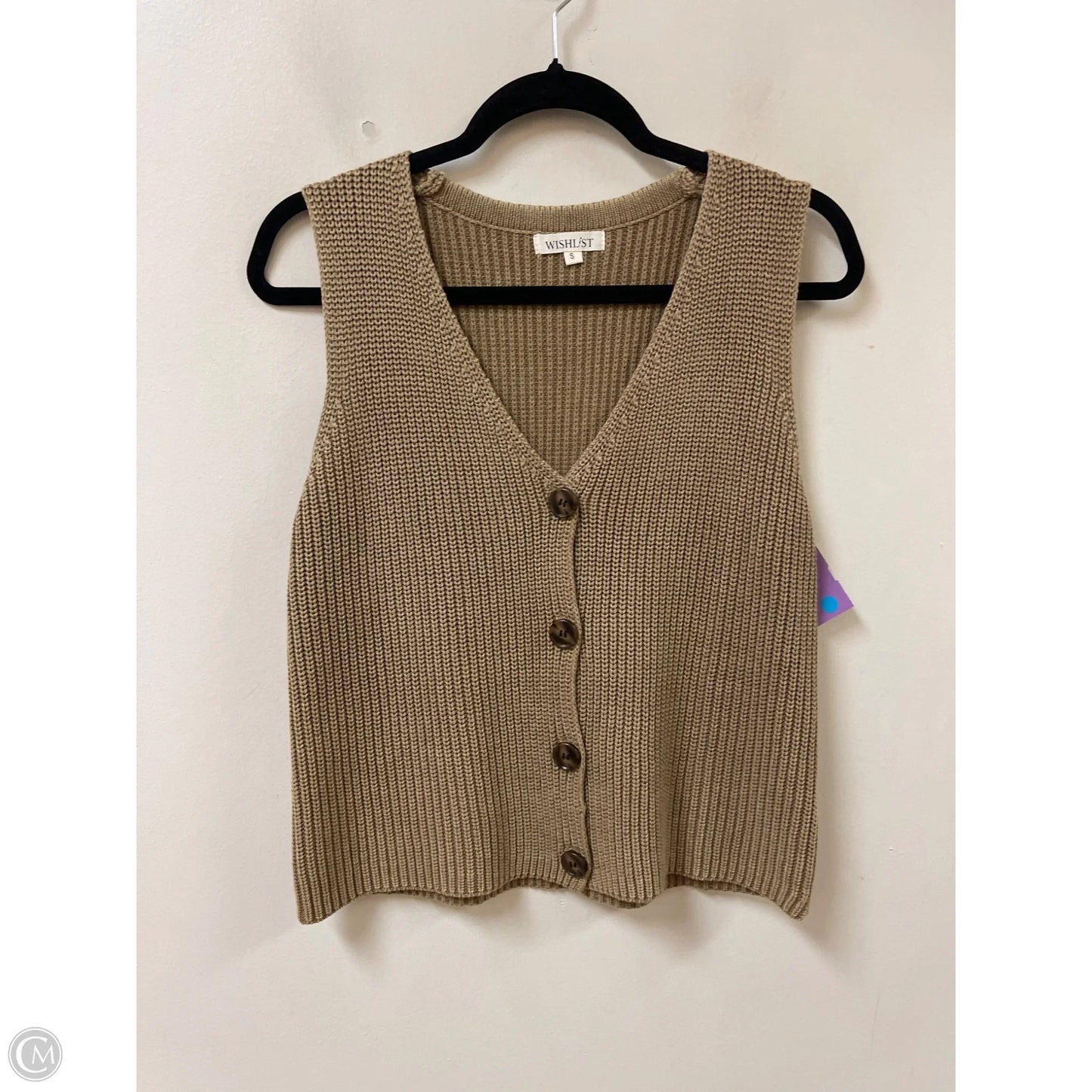 Vest Sweater By Wishlist In Brown, Size: S