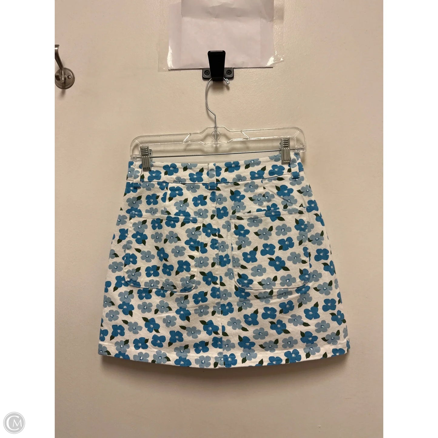 Skirt Mini & Short By Anniewear In Blue & White, Size: 4