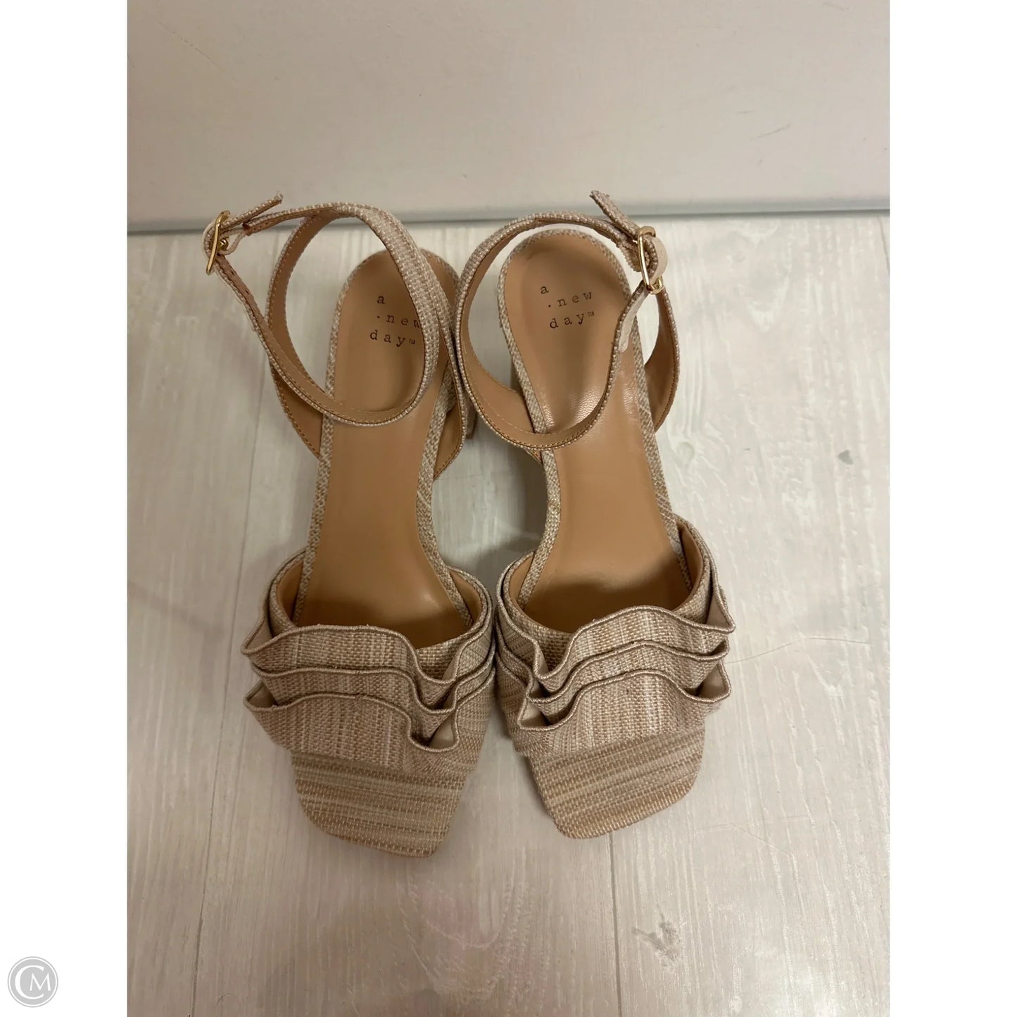 Sandals Heels Block By A New Day In Tan, Size: 8.5