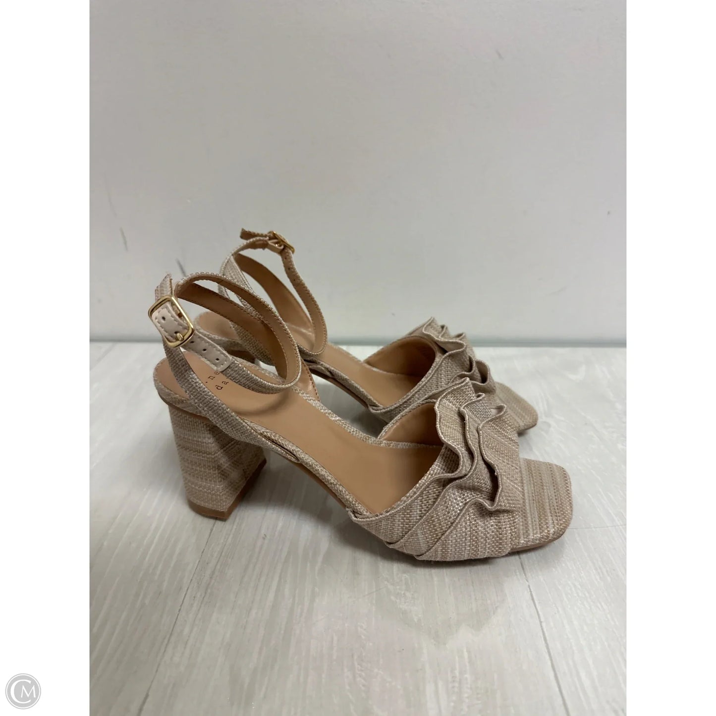 Sandals Heels Block By A New Day In Tan, Size: 8.5