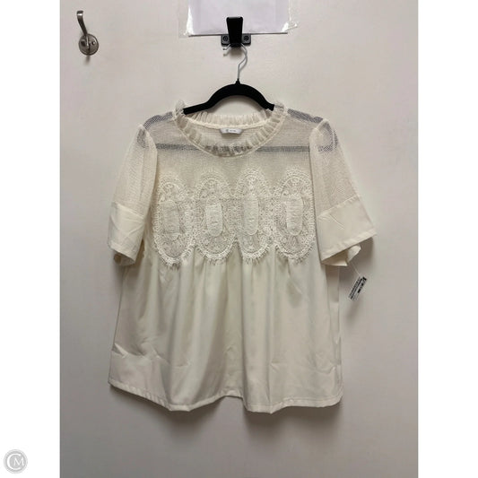 Top Short Sleeve By Clothes Mentor In Cream, Size: L
