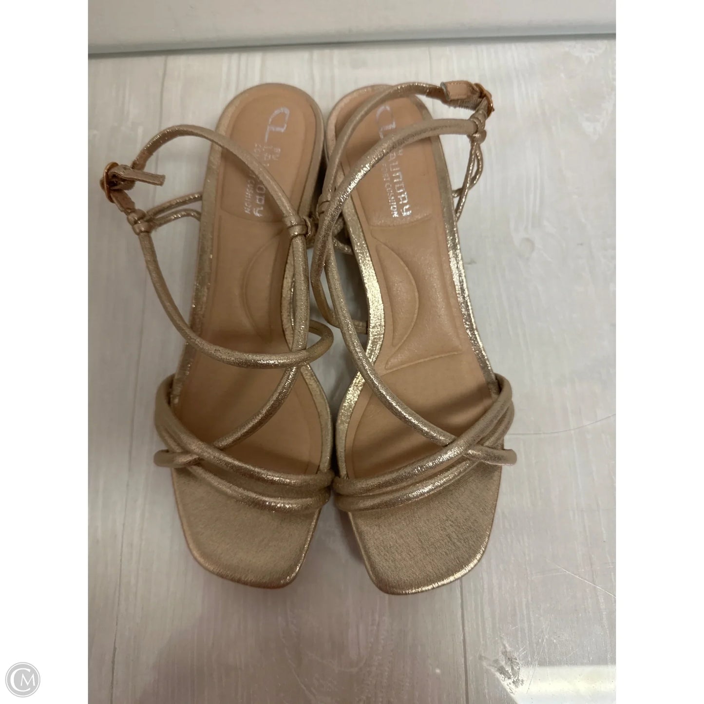 Sandals Heels Block By Cl By Chinese Laundry In Gold, Size: 8.5