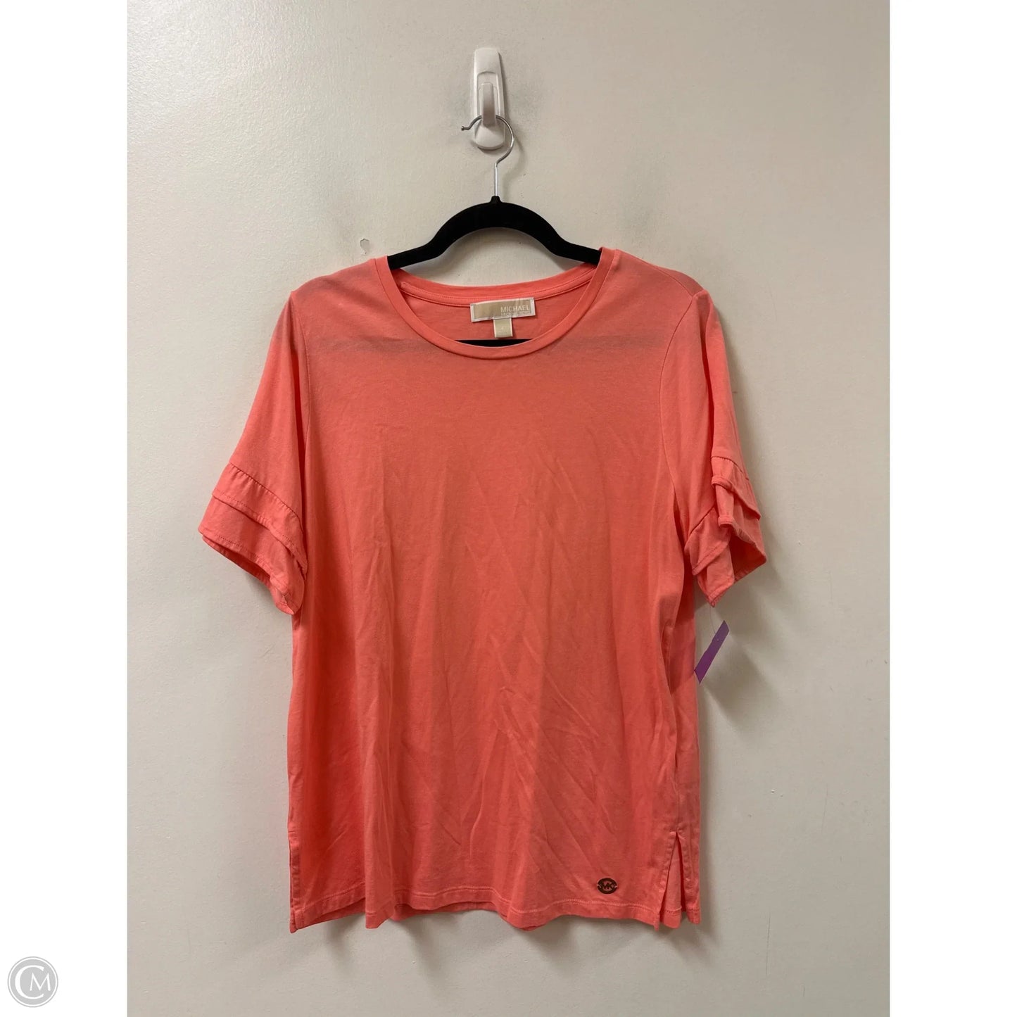 Top Short Sleeve By Michael By Michael Kors In Coral, Size: L