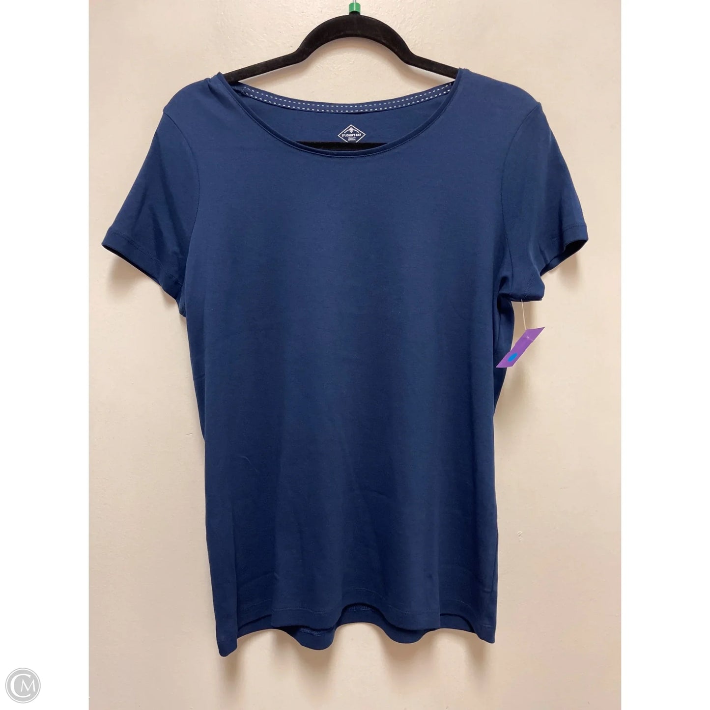 Top Short Sleeve Basic By St Johns Bay In Navy, Size: Lp