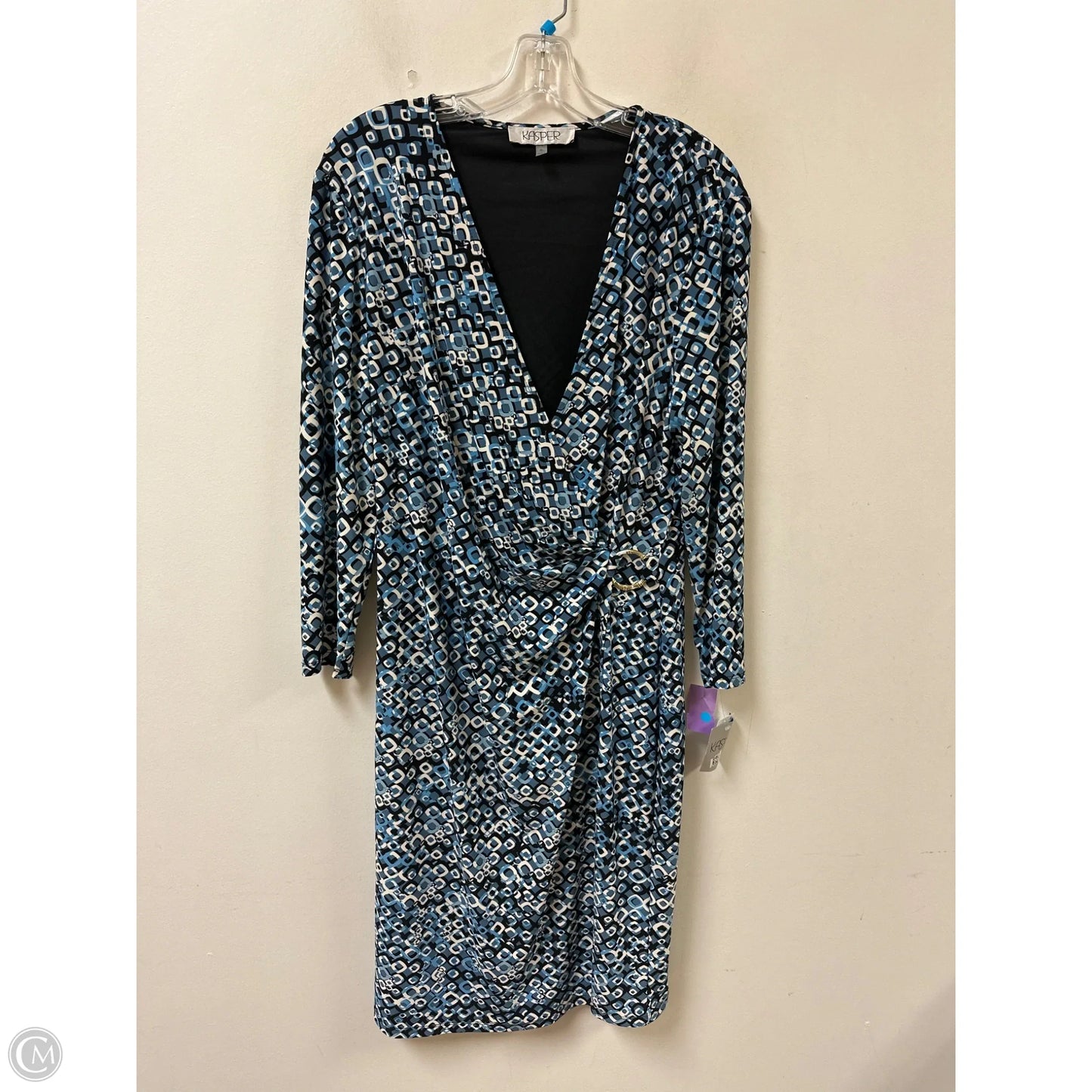 Dress Casual Short By Kasper In Blue, Size: Xl