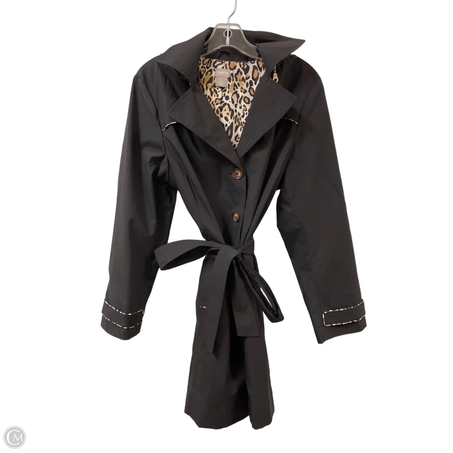 Jacket Utility By Chicos In Black, Size: L