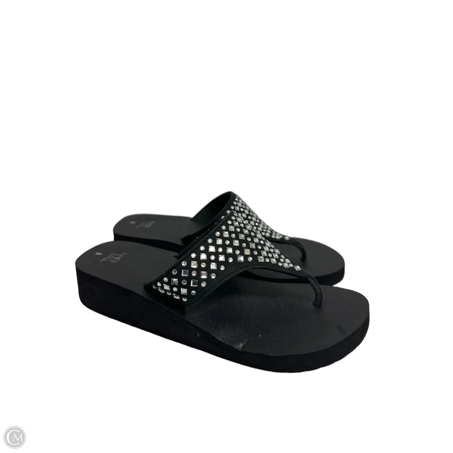 Sandals Flip Flops By Time And Tru In Black, Size: 8