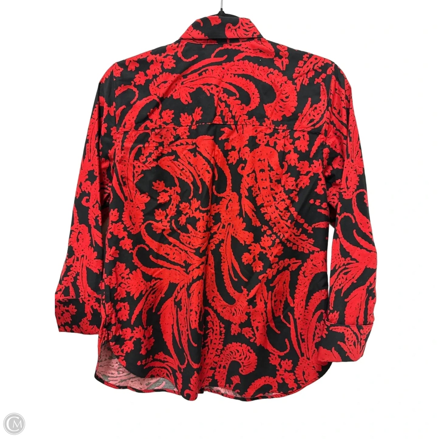 Blouse Long Sleeve By Chicos In Black & Red, Size: S