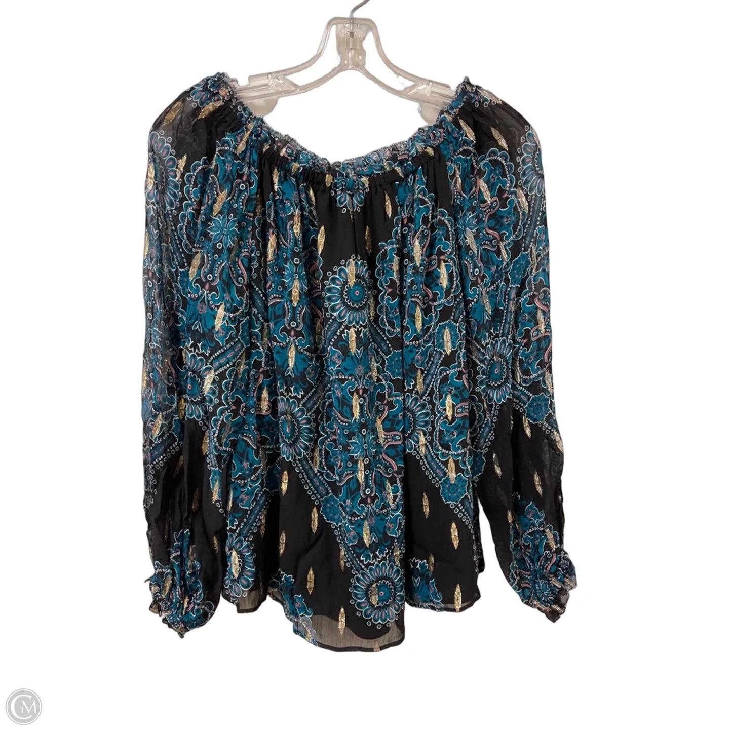 Top Long Sleeve By White House Black Market In Teal, Size: S