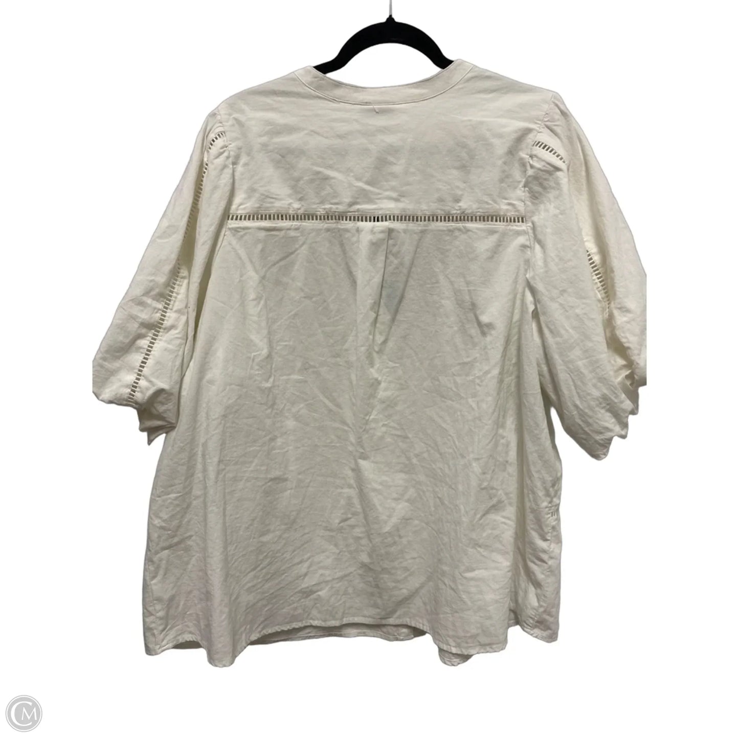 Blouse Short Sleeve By Ava & Viv In Cream, Size: 2x
