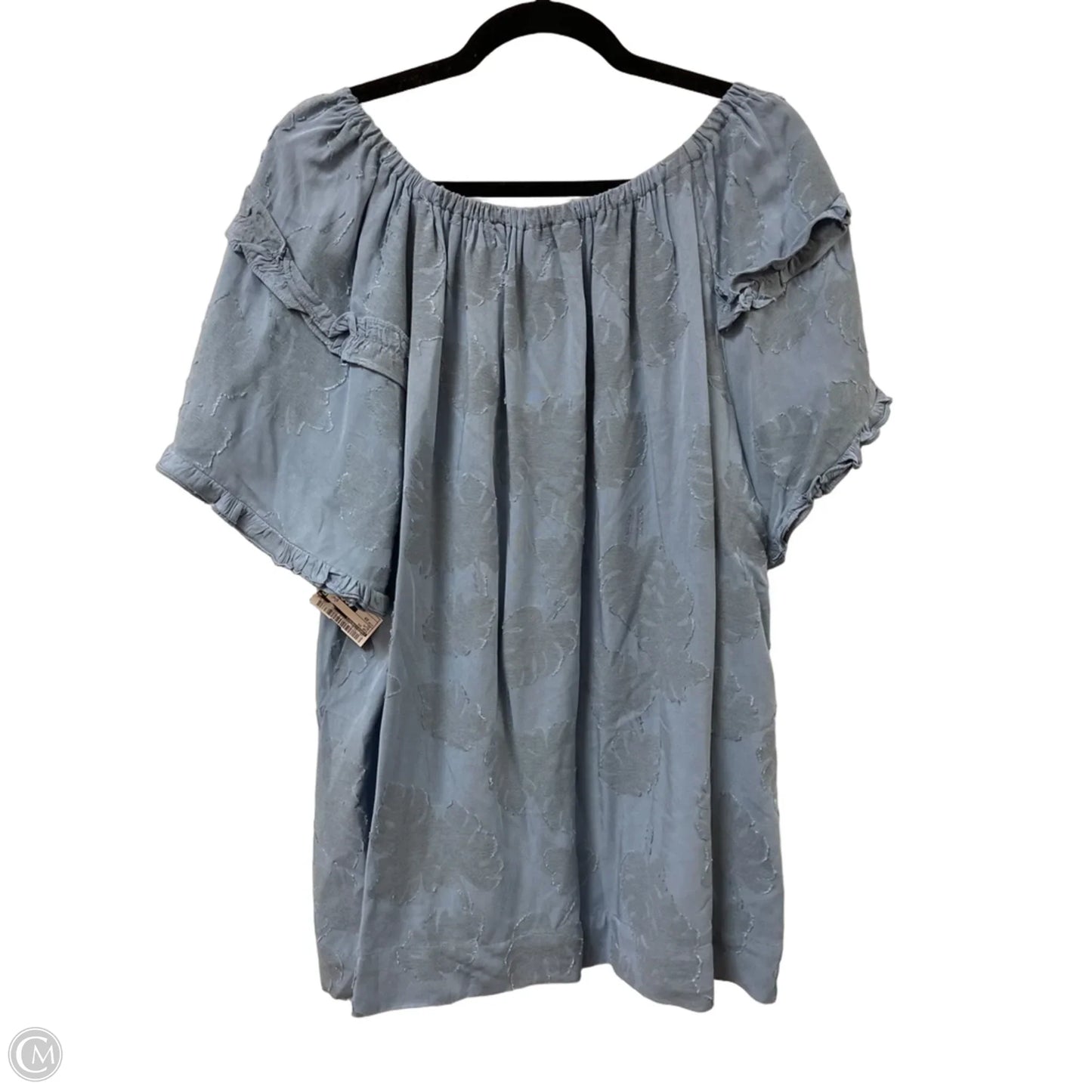 Top Short Sleeve By Investments In Blue, Size: 2x