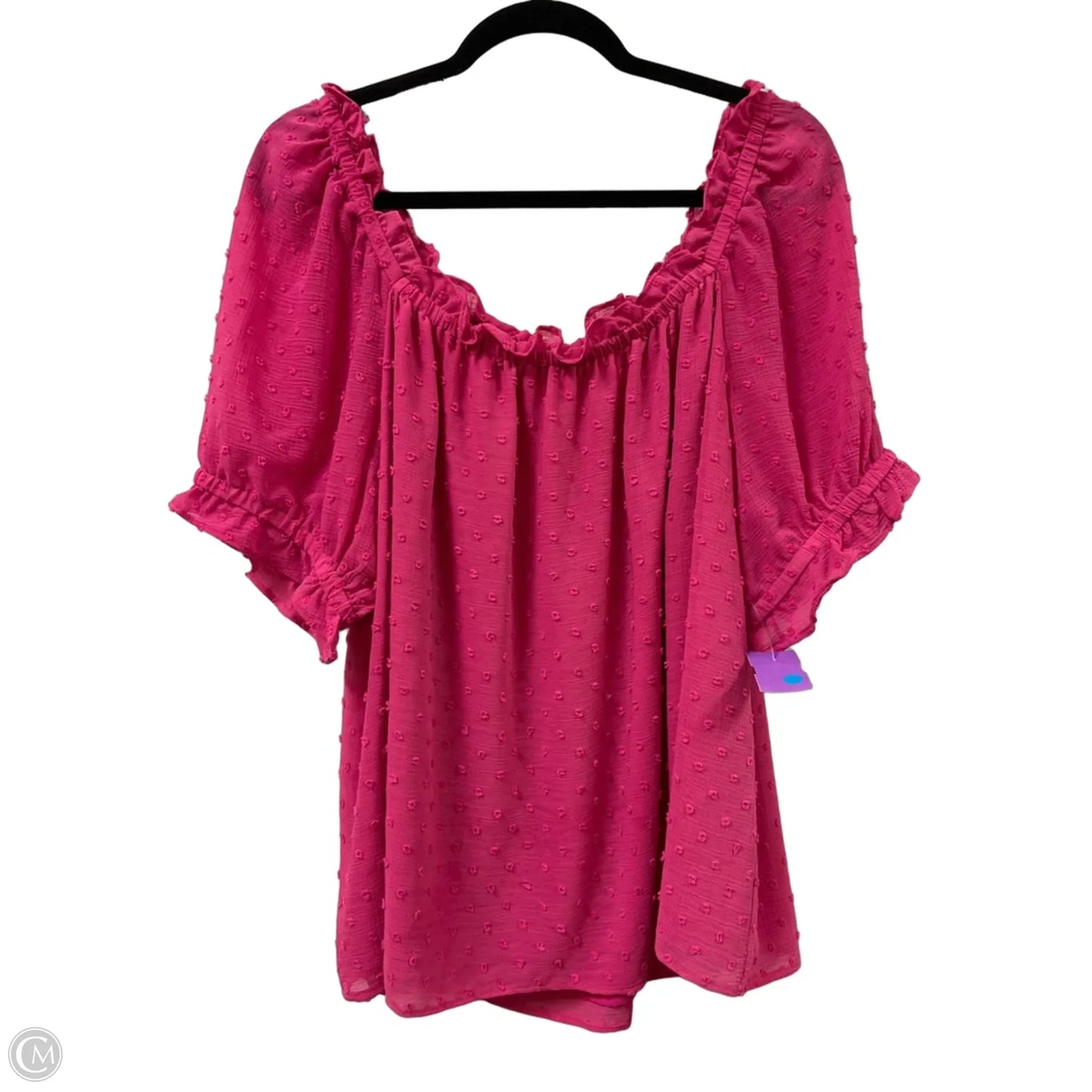 Top Short Sleeve By Cece In Pink, Size: 2x