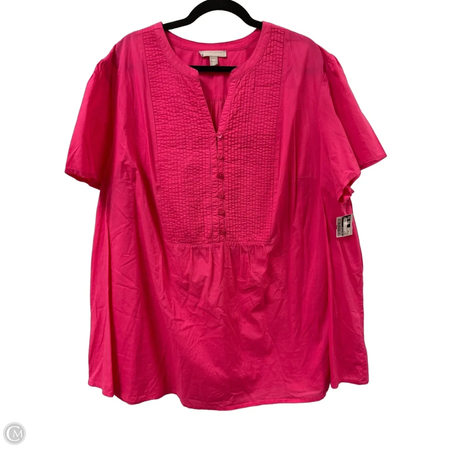 Top Short Sleeve By Woman Within In Pink, Size: 4x