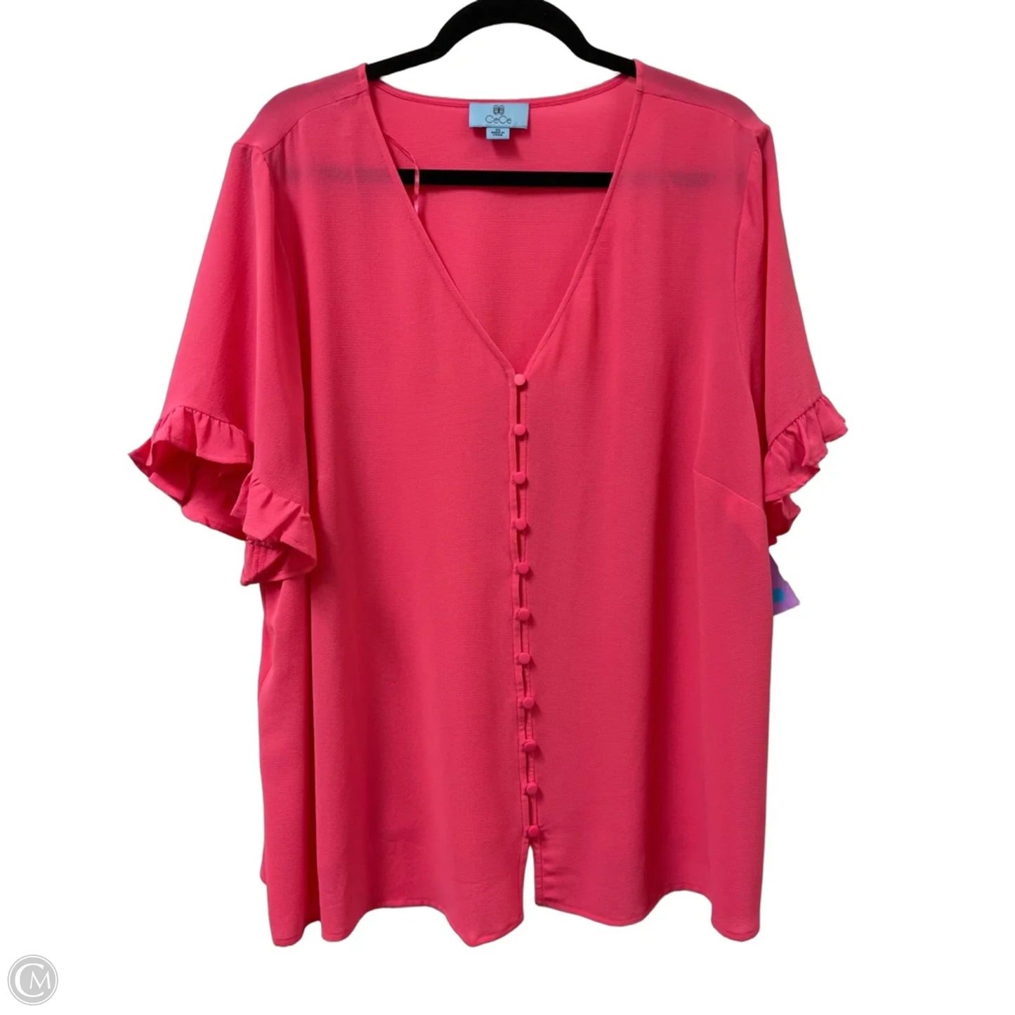 Top Short Sleeve By Cece In Pink, Size: 2x