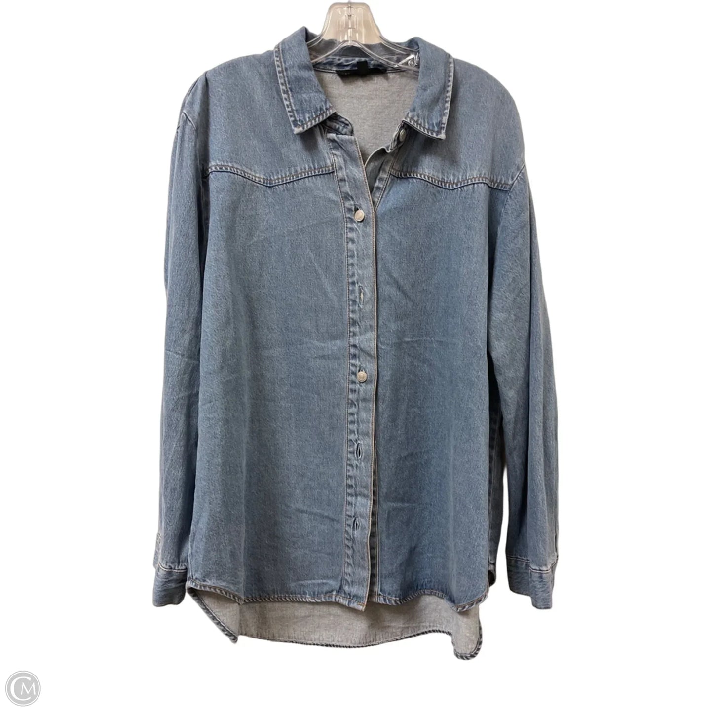 Top Long Sleeve By Jane And Delancey In Blue Denim, Size: L