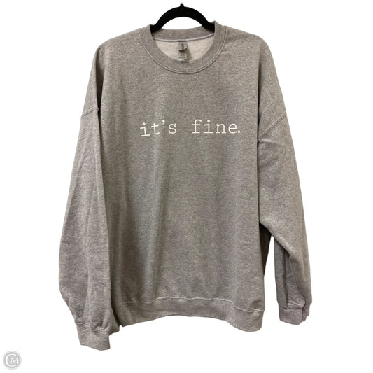Sweater By Gildan In Grey, Size: 2x