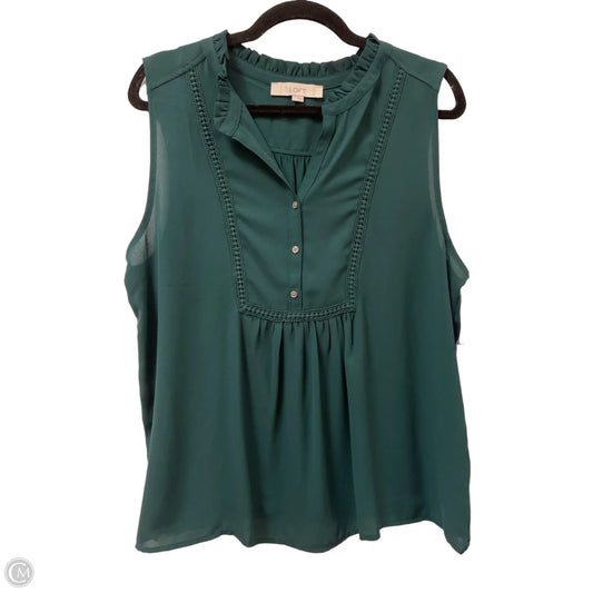 Top Sleeveless By Loft In Green, Size: L