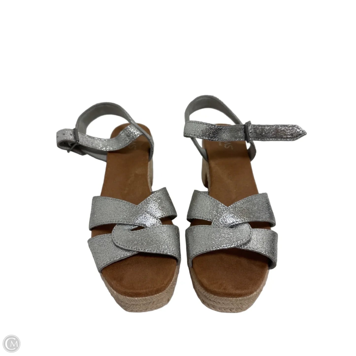 Sandals Heels Block By Toms In Silver, Size: 9.5