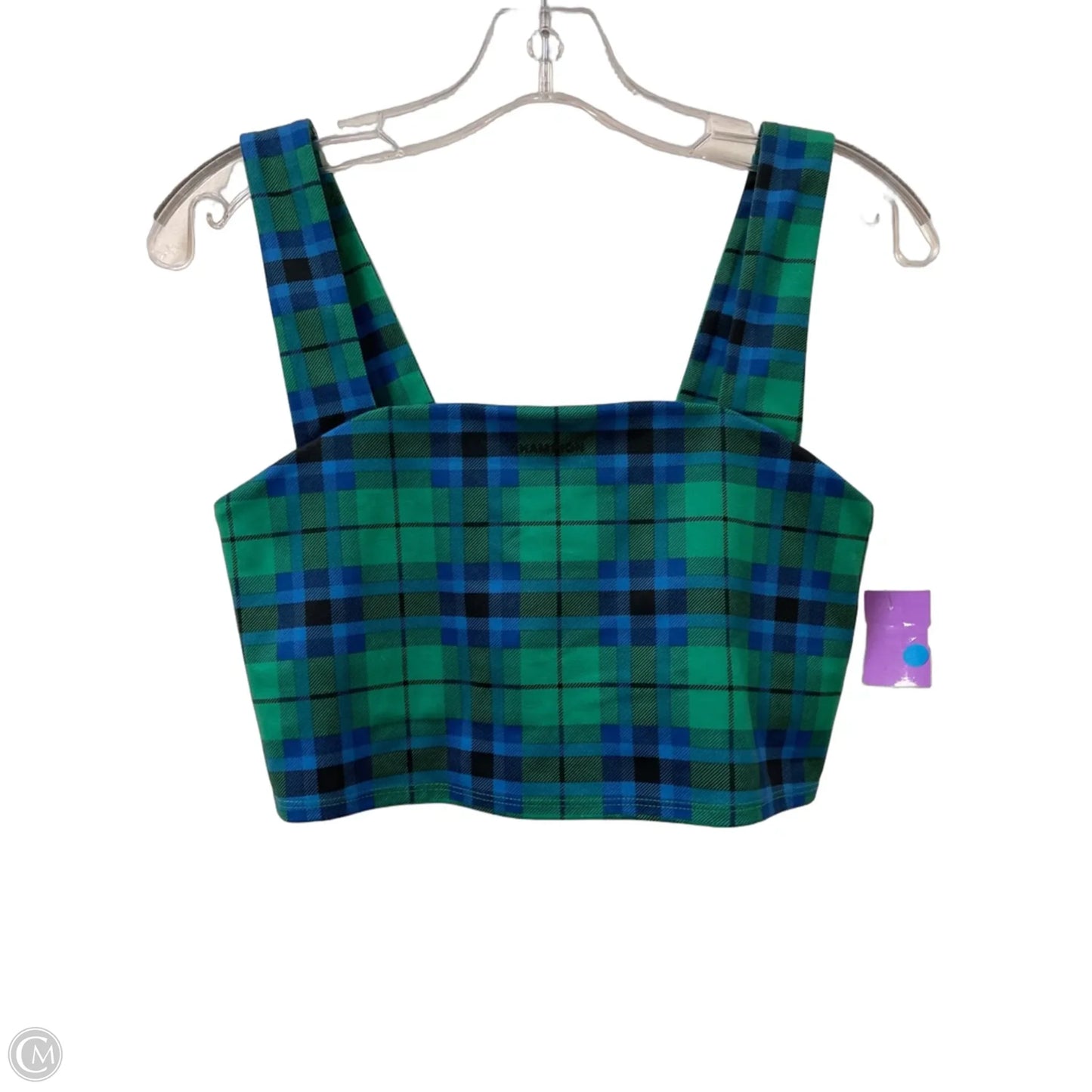 Athletic Bra By Champion In Blue & Green, Size: M