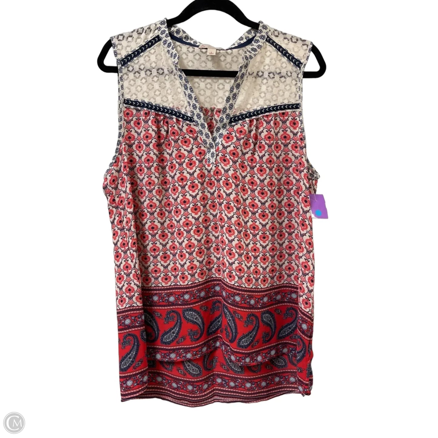 Top Sleeveless By Dressbarn In Red, Size: L