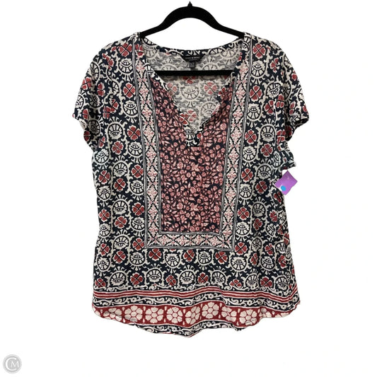 Top Short Sleeve By Lucky Brand In Navy, Size: Xl