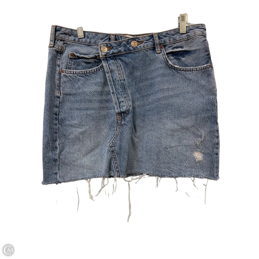 Skirt Mini & Short By Zara In Blue Denim, Size: 16