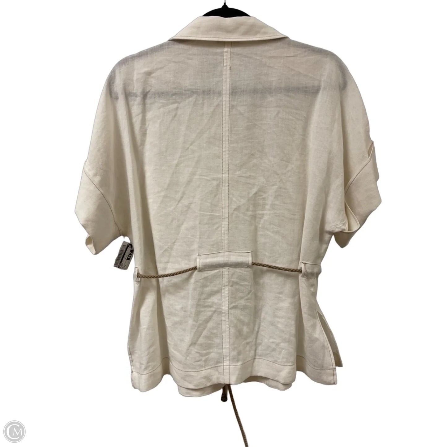 Blouse Short Sleeve By Zara In Cream, Size: M