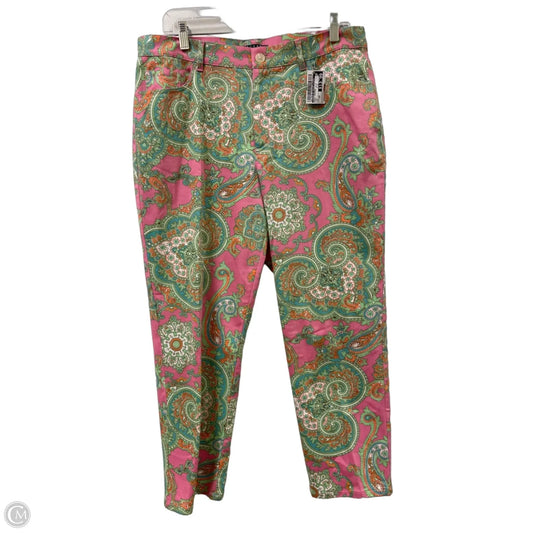 Pants Cropped By Lauren By Ralph Lauren In Pink, Size: 14p