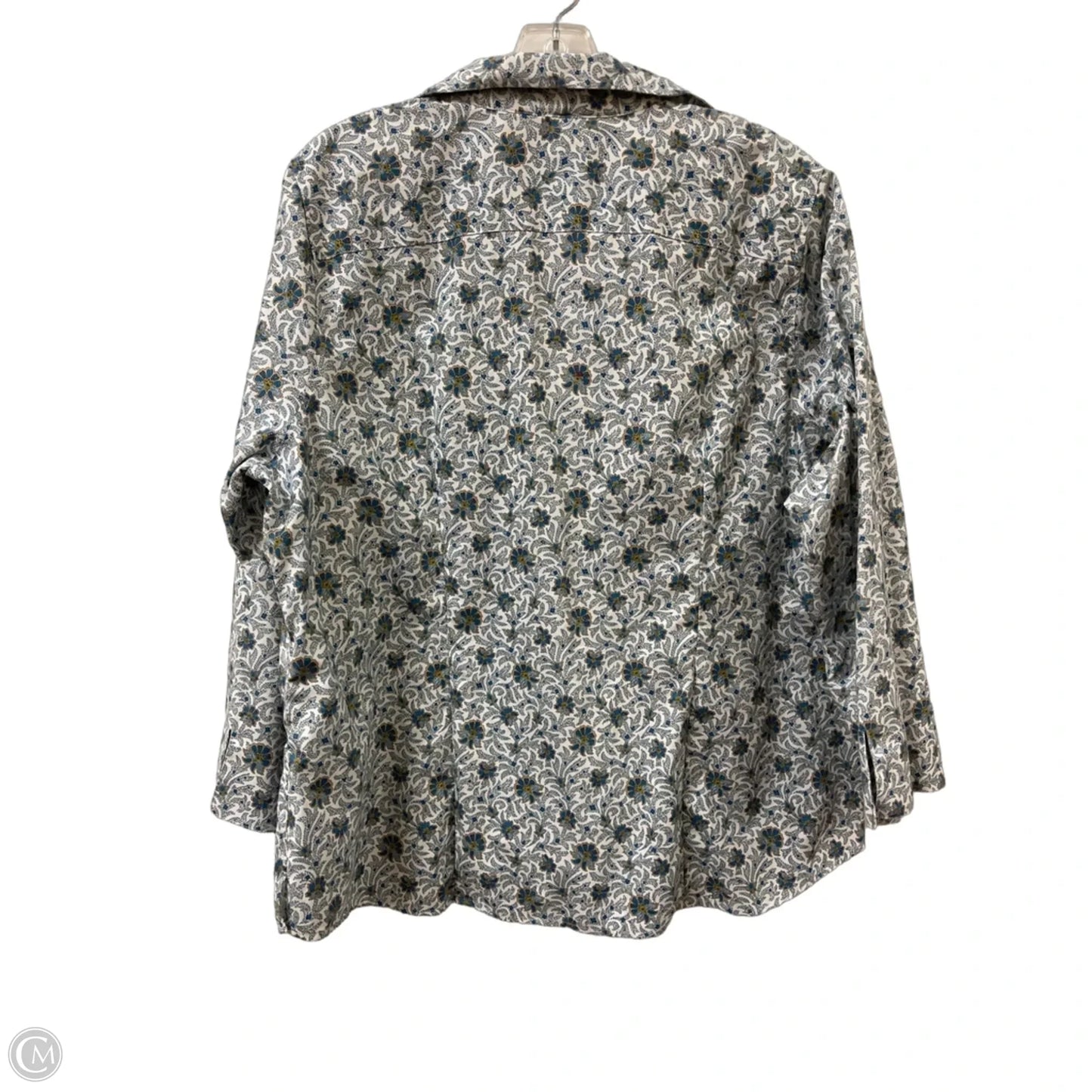 Top Long Sleeve By Lands End In Blue & Yellow, Size: 2x