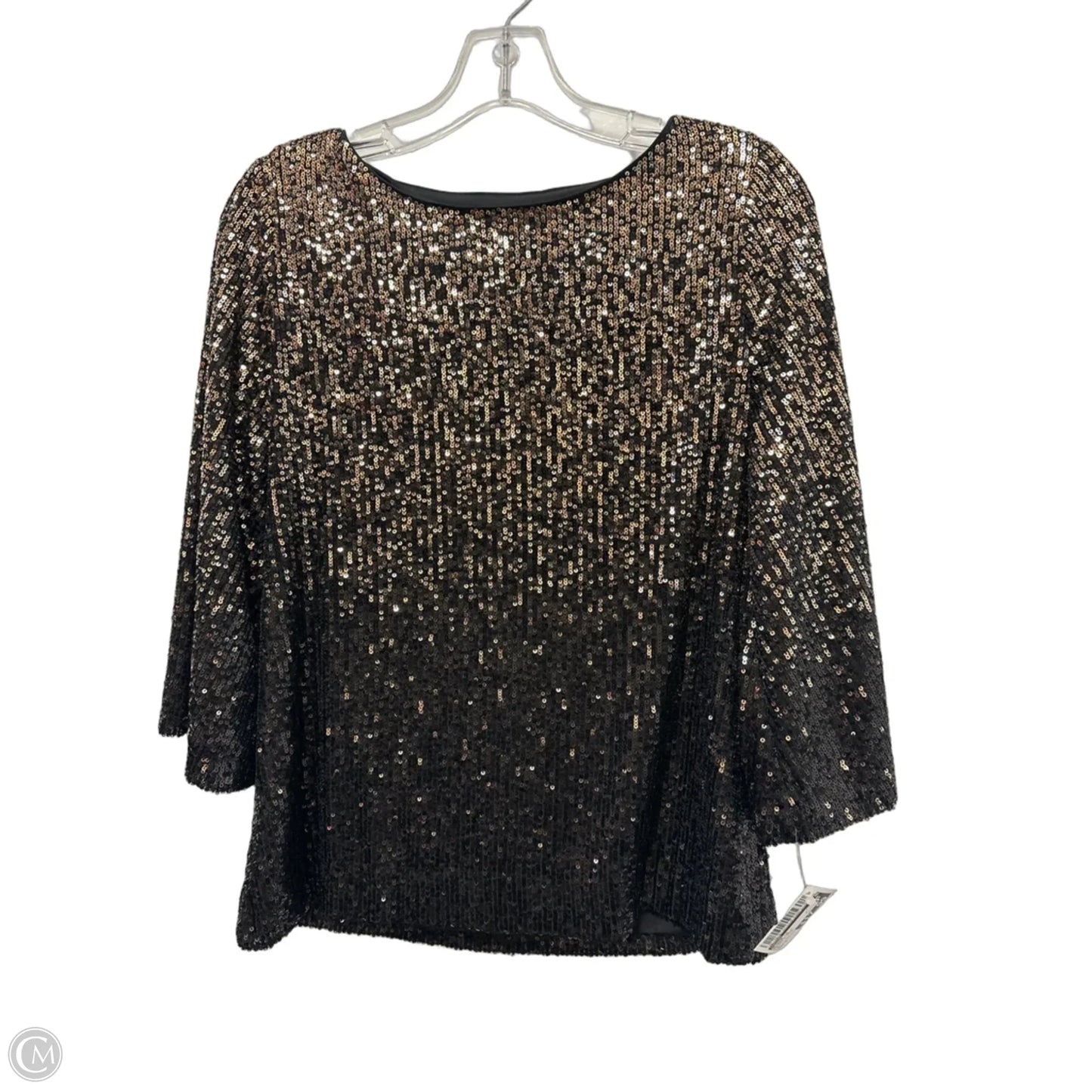 Blouse Long Sleeve By Chicos In Black & Gold, Size: S
