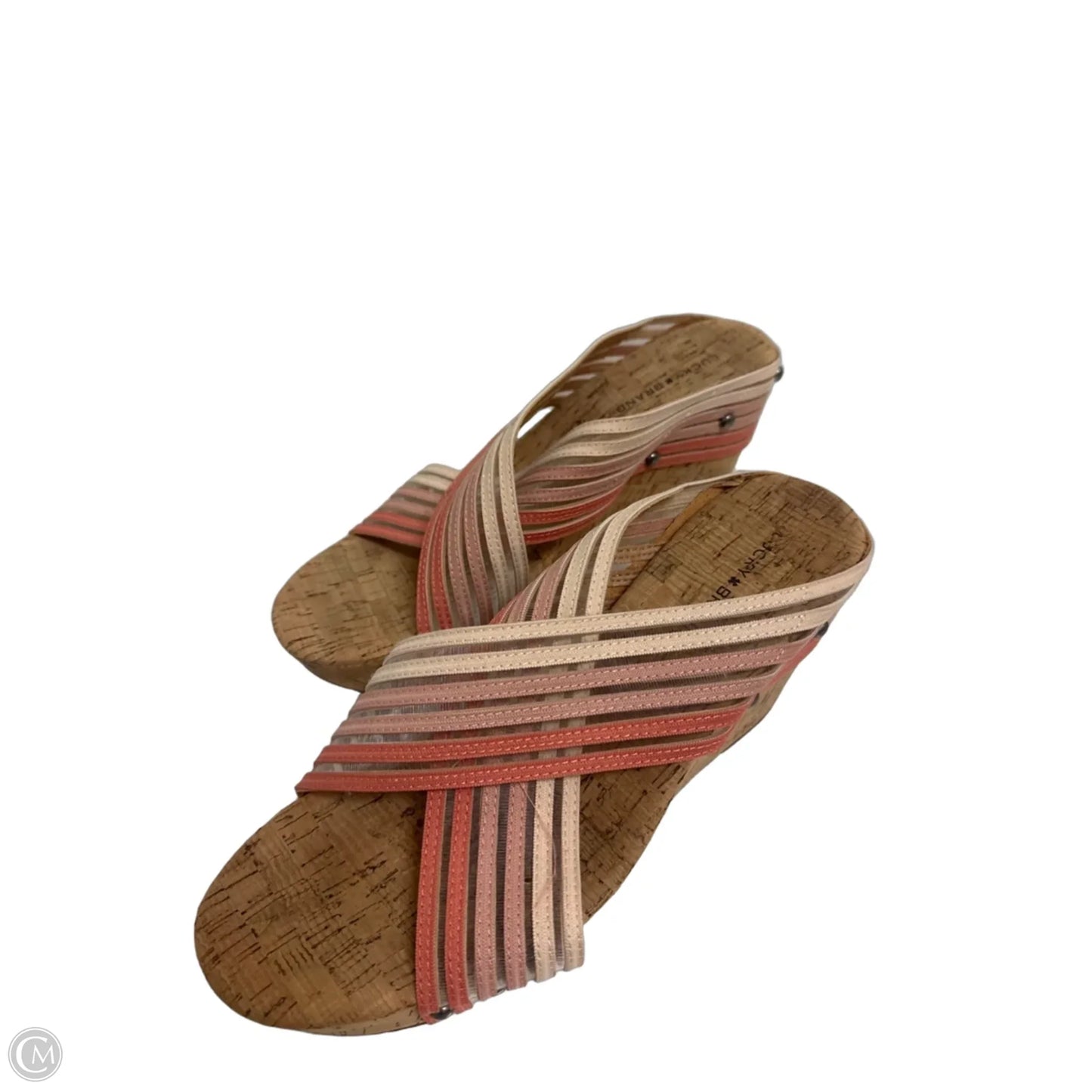 Sandals Heels Wedge By Lucky Brand In Tan, Size: 10