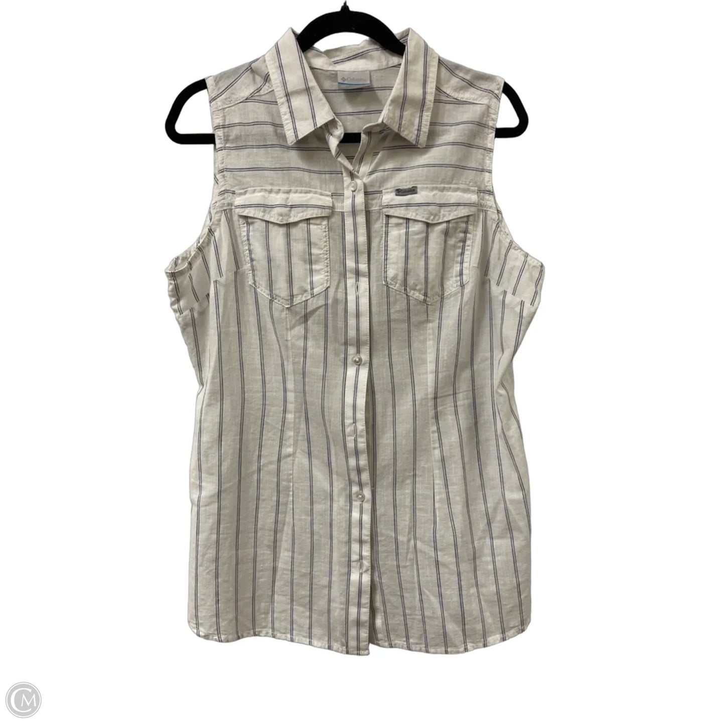 Top Sleeveless By Columbia In White, Size: L
