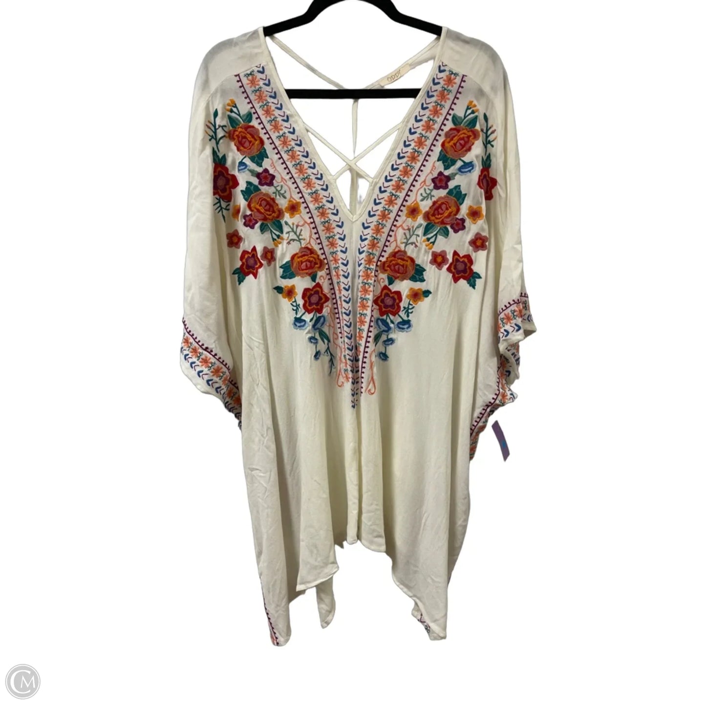 Top Short Sleeve By Oddi In Cream, Size: L