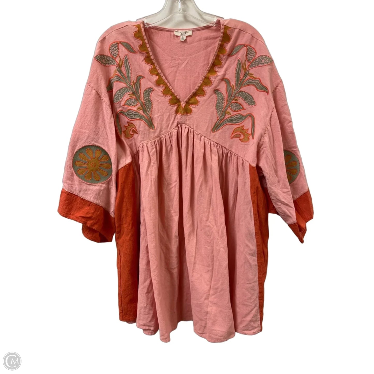 Tunic Short Sleeve By Easel In Pink, Size: L