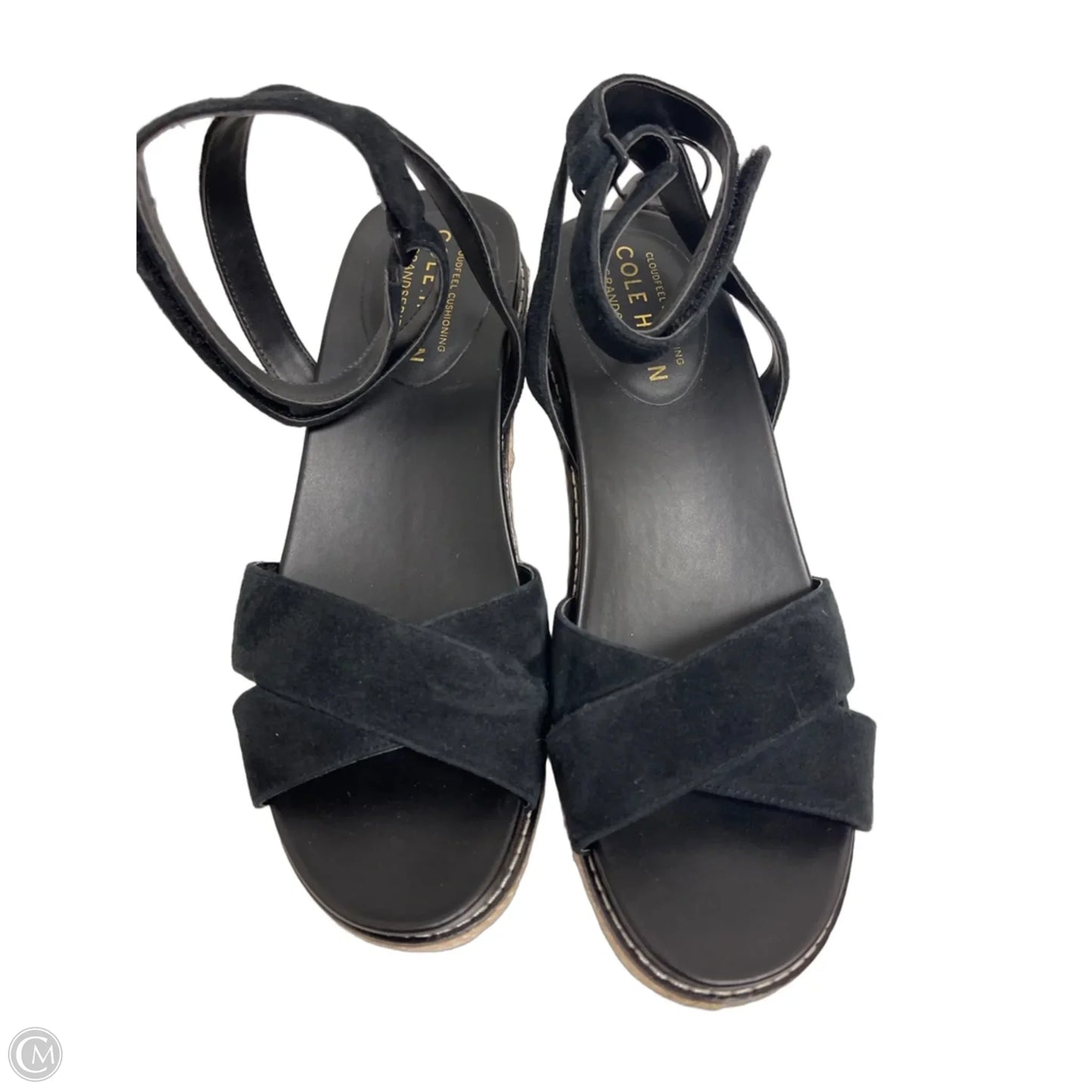 Sandals Heels Wedge By Cole-haan In Black, Size: 7.5