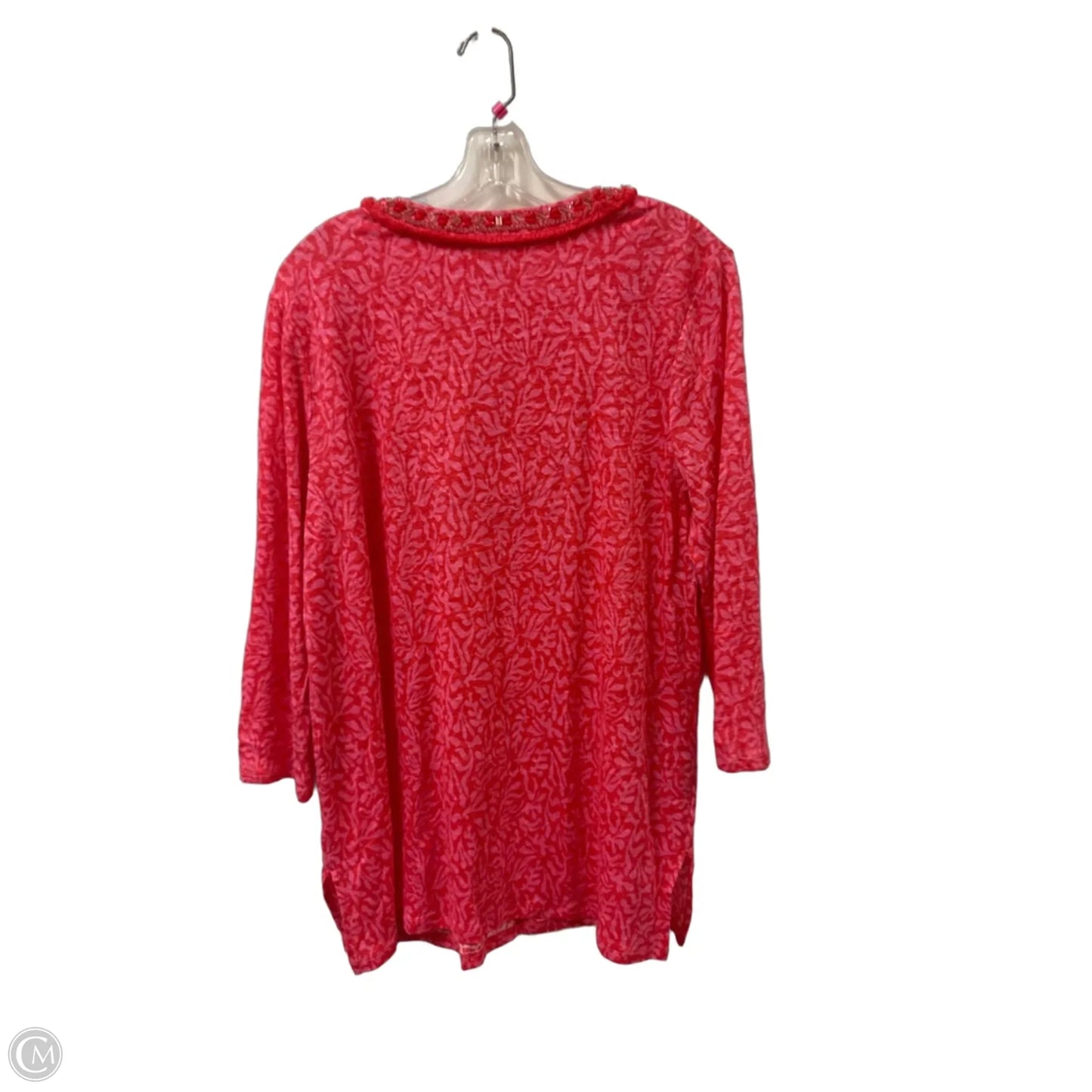 Top Long Sleeve By Chicos In Pink & Red, Size: L